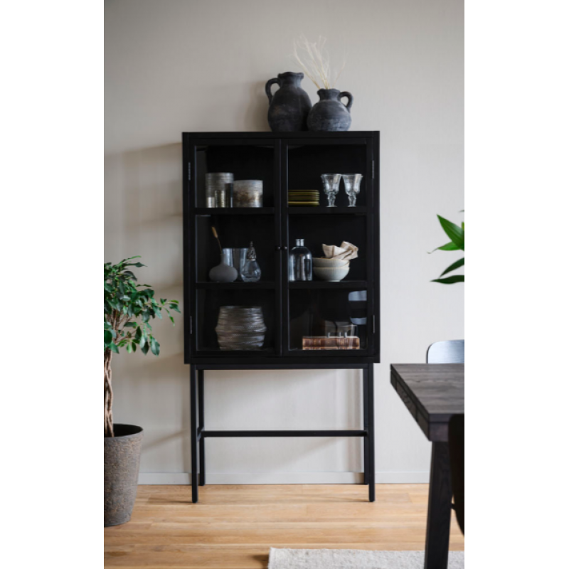 RO MARSHALLE GLASS CABINET BLACK